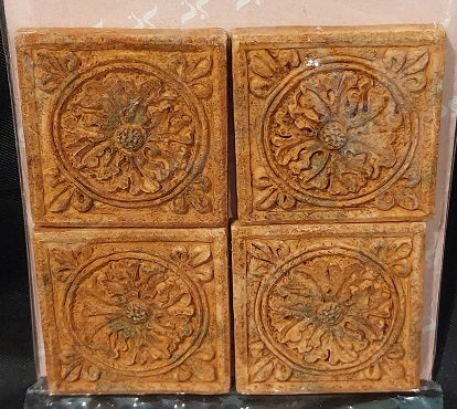 Sunflower Stone Tile, Aged, 4pc, DISC