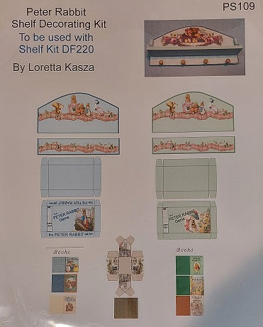 4 Peg Shelf Kit, Peter Rabbit, Blue, Green