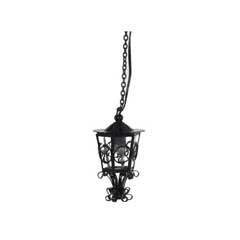 Ornate Black Hanging Coach Lamp, Disc