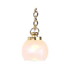 Hanging Globe Lamp with Pearl Shade, Disc