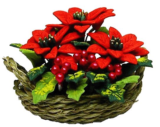 Poinsettias in Basket Arrangement