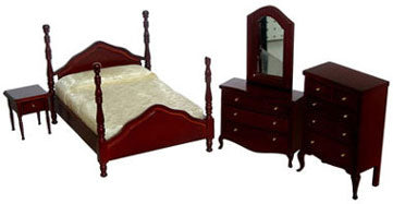 Mahogany Cannonball Bedroom Set, 5pc