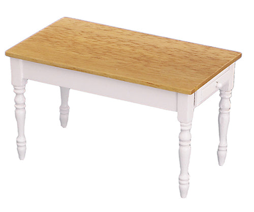 Kitchen Table with Drawers, Oak & White