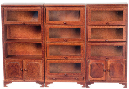 Lawyers Bookcase, 3pc, Walnut