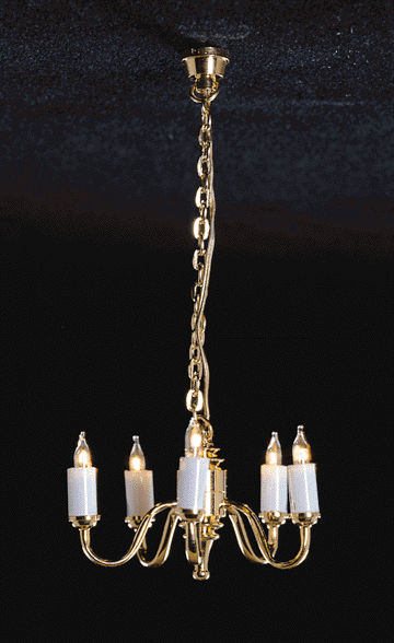 5 Arm Colonial Chandelier