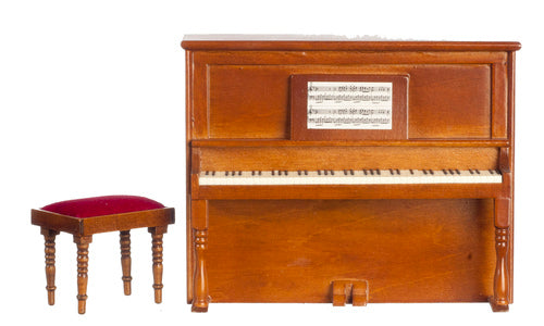 Piano with Bench, Non Musical, Walnut