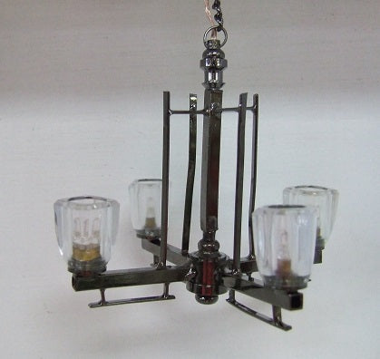 Modern Luster Black 4 Arm Chandelier, LED