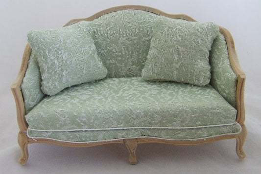 Sofa, Green Fabric, Unfinished