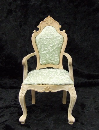 Carved Queen Anne Arm Chair, Unfinished