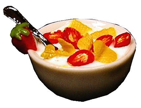 Bowl of Cornflakes with Strawberries in Milk