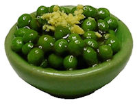 Peas in Green Bowl