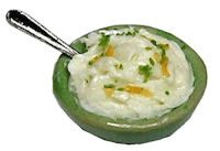Mashed Potaoes in Green Bowl
