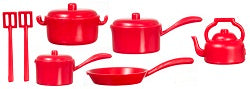 Red Kitchenware, 10pc