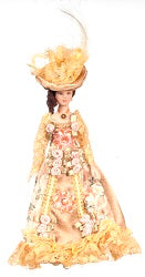Victorian Lady Doll in Floral Gown