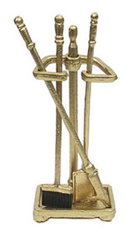 Fireplace Tool Set, Gold, 4pc