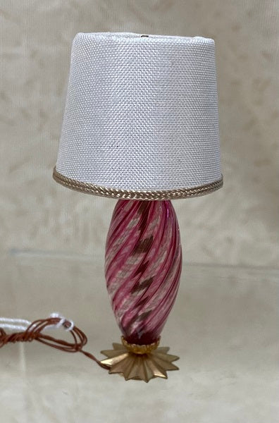 Rose Swirl Venetian Glass Lamp