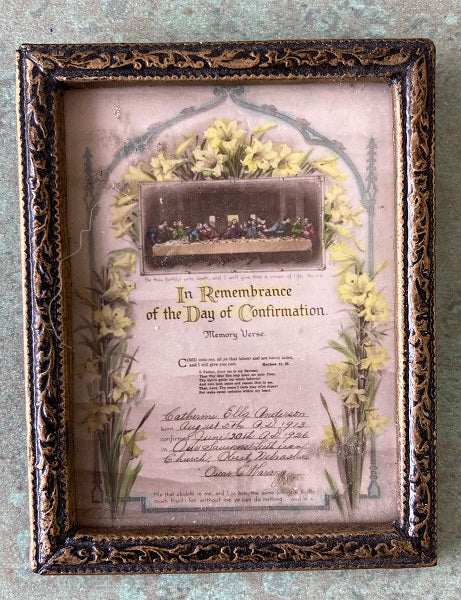 Framed Print, In Remembrance of the Day of Confirmation