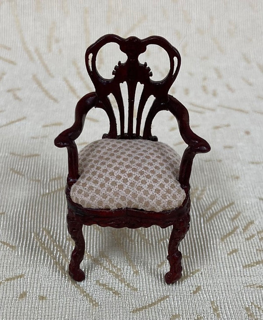 1/2" Scale Bespaq Fancy Arm Chair, Mahogany