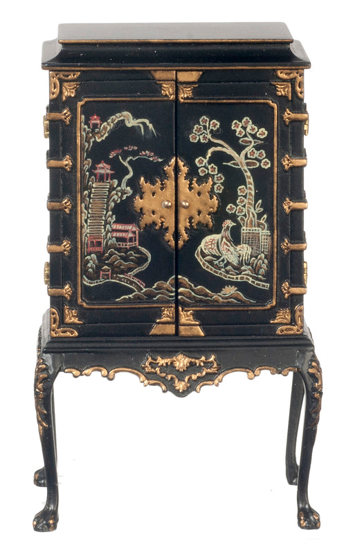 Chinese Chippendale. Cabinet, Black