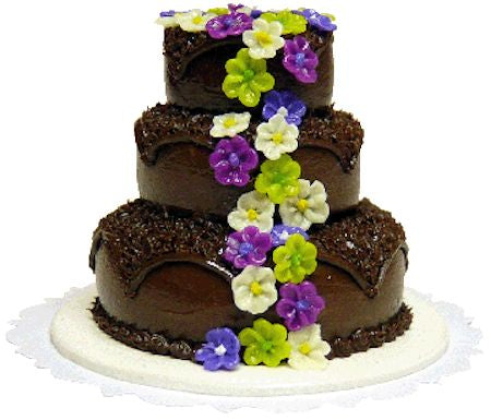 3 Tier Chocolate Flower Cake