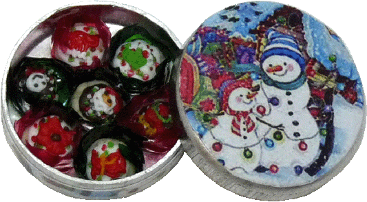 Christmas Cookies with 2 Snowman Tin