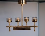 4 Light Shade Up, Brass, LED