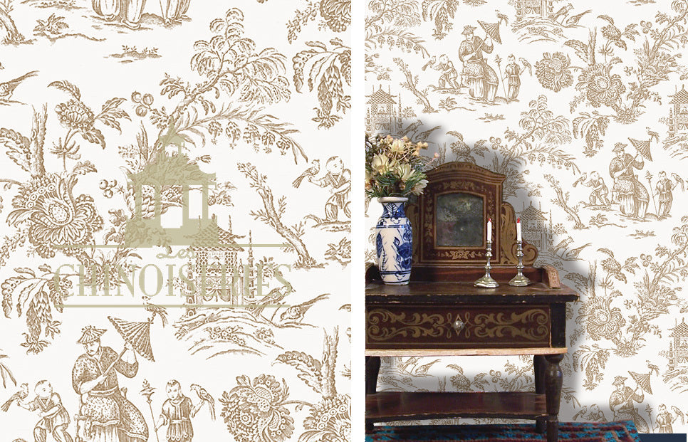P-Ying Toile Antique Wallpaper