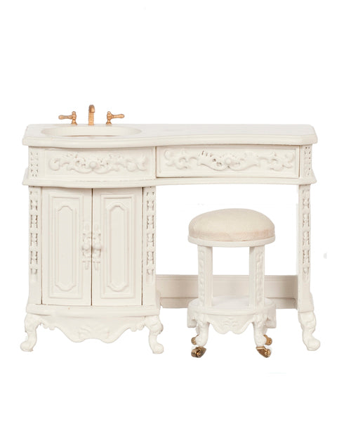 Avalon Sink with Stool, White