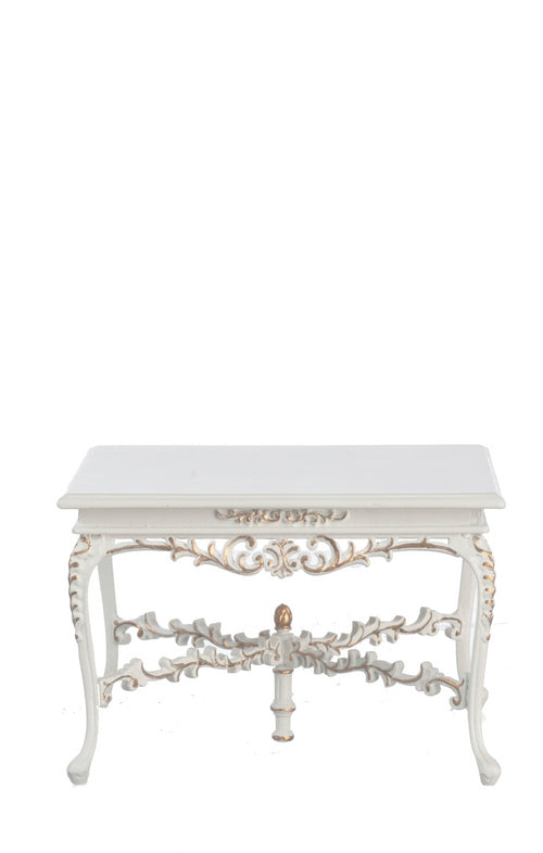 Barrington Square Table, White, Gold