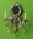 Sconce, 2 Arm with Oval Mirror & Drops
