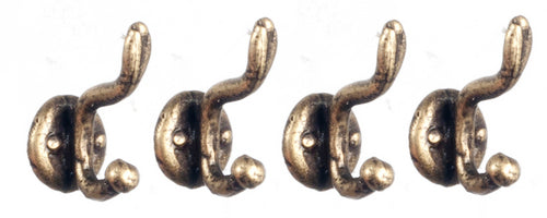 Coat Hooks, Brass, 4