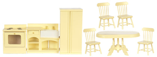 Kitchen Set, Cream, 8pc