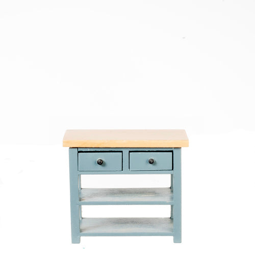 Small Kitchen Table, Blue & Oak