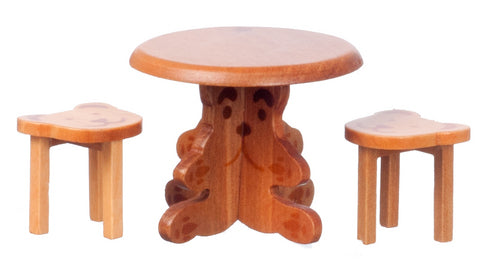 Small Bear Table with 2 Bear Stools