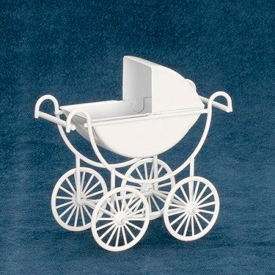 White Metal Baby Carriage