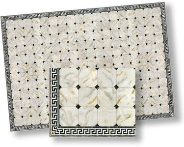 Faux Diamond & Biege Marble Tile Sheet