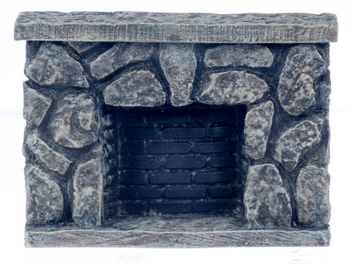 Fieldstone Fireplace, Gray