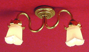 Two Arm Brass Ceiling Fixture
