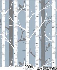 Birch Tree Blue Wallpaper