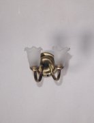 Sconce, Antique Brass, 2 Frosted Shades, LED