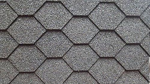 Asphalt Shingles, Decorative Hexagon, Black