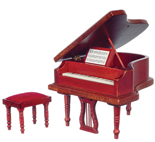 Grand Piano with Bench, Mahogany