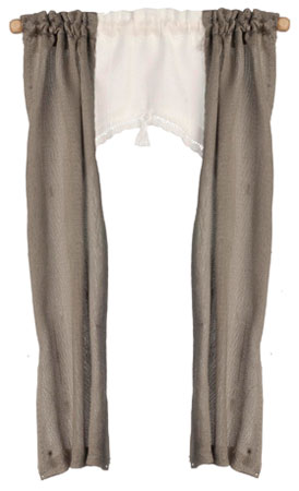 Gray Curtain with White Shade