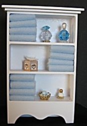 Bath Shelf with Towels, Blue