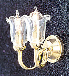 Dual Clear Tulip Wall Sconce