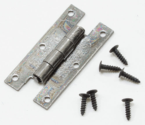 H Hinges with Nails, Pewter, 4pk