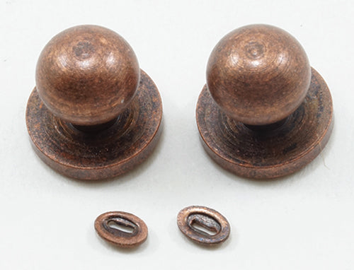 Door Knob with Keyhole, Bronze, 4pk