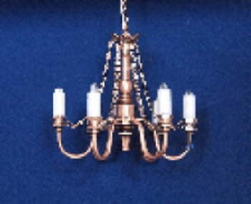 6 Arm Copper Chandelier Battery, LED