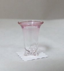 3 Legged Short Vase, Cranberry Rim