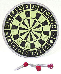 Dartboard With 3 Red Darts